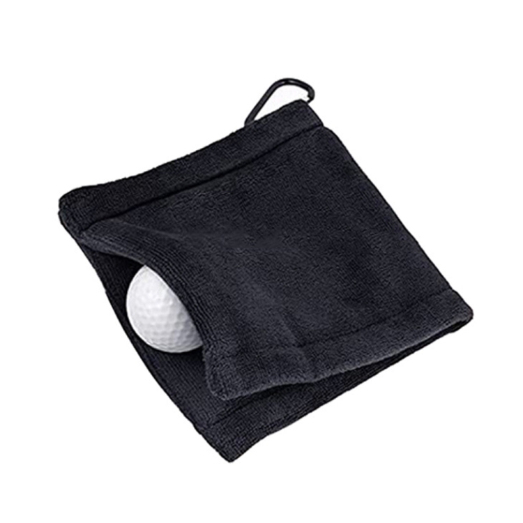 Microfiber Fleece Lining GOLF Ball Cleaning Towel with Carabiner Hook
