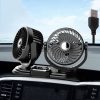 F621 Car Rotatable Turntable Silent Car Double Head Fan