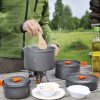Hewolf HW-K1501 4-5 People Outdoor Aluminum Stove Portable Storage Camping Set