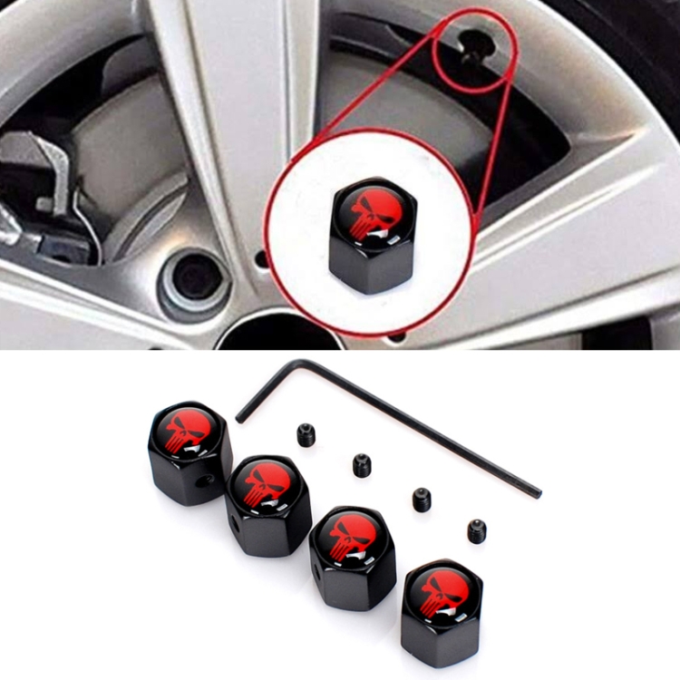 4pcs/set Skull Anti-theft Valve Personalised Conversion Cap
