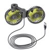 SUITU F4208 Car Cooling Fan Vehicle Rear Seatback USB Dual-Head Electrical Fan