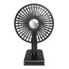 Car Clip-On Rechargeable Electric Oscillating Head Fan With Light