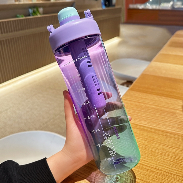 1000ml Gradient Color Large Capacity Tea Leaking Cup Outdoor Portable Kettle