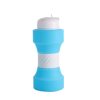 650ml Large Capacity Sports Silicone Water Bottle Foldable Fitness Dumbbell Water Mug
