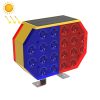 Solar Powered Double Sided LED Barricade Light Traffic Signal Red And Blue Strobe Road Warning Lights