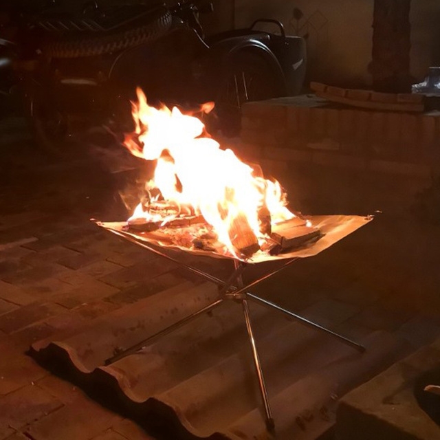 Outdoor Fire Burning Portable Solid Fuel Frame Folding Furnace Fire Rack Camping Tools