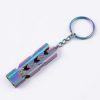 Outdoor High-decibel Stainless Steel Self-protection Double Tube Survival Whistle with Key Ring
