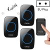 CACAZI A10G One Button Three Receivers Self-Powered Wireless Home Cordless Bell, EU Plug