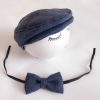 Newborn Baby Photography Props Photo Shoot Outfits Infant Cap Cabbie Hat with Bowtie Set