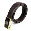 Men Casual Cow Leather Belt Waistband with Buckle Head, Length: 125cm
