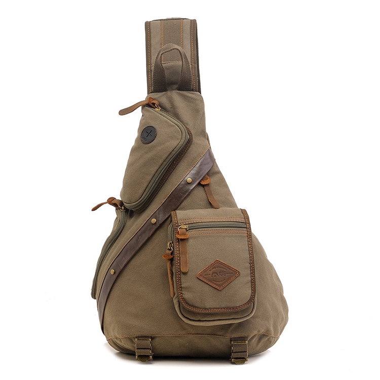 AUGUR 8171 Multi-function Canvas Chest Bag Shoulder Messenger Crossby Bag