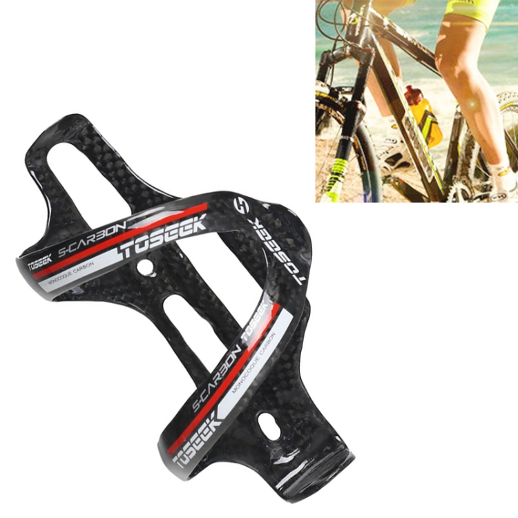 TOSEEK Gloss Full Carbon Fiber Road Bicycle Water Bottle Holder