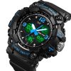 SKMEI 1742 Four-screen LED Digital Display Luminous Sports Shockproof Electronic Watch for Men