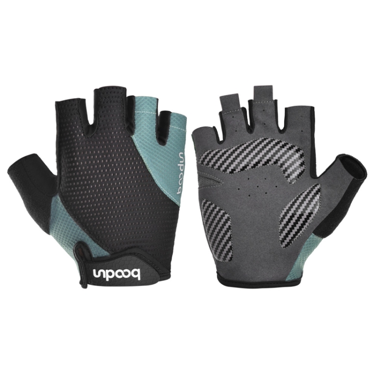 BOODUN 1408 4D Silicone Shock Absorbing Half Finger Breathable Bicycle Outdoor Riding Gloves