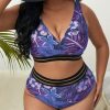 Plus-size Sexy Printed High Waist Two Piece Bikini Swimsuit