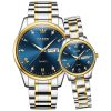 OLEVS 5563 Couple Luminous Waterproof Quartz Watch