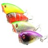 HENGJIA Plastic Artificial Fishing Lures Popper Bionic Fishing Bait with Hooks, Length: 6.7 cm, Random Color Delivery