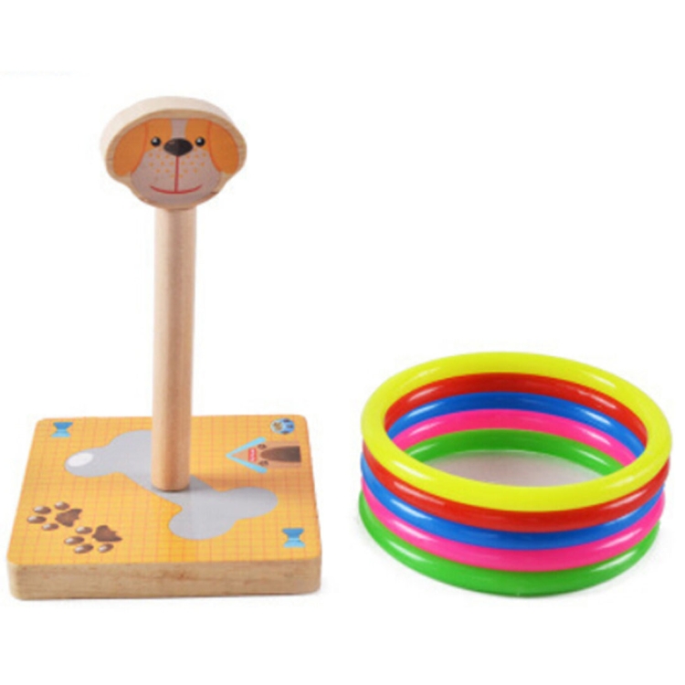 Kindergarten Children Wooden Panda Animal Throwing Ring Toss Games Activities Toys, Size: 9*9*14.7cm
