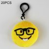 20 PCS Creative Plush Doll Mobile Pendants Gift Cartoon Cute Facial Expression Decorations Keychains with Hook