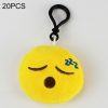 20 PCS Creative Plush Doll Mobile Pendants Gift Cartoon Cute Facial Expression Decorations Keychains with Hook