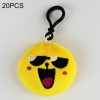 20 PCS Creative Plush Doll Mobile Pendants Gift Cartoon Cute Facial Expression Decorations Keychains with Hook