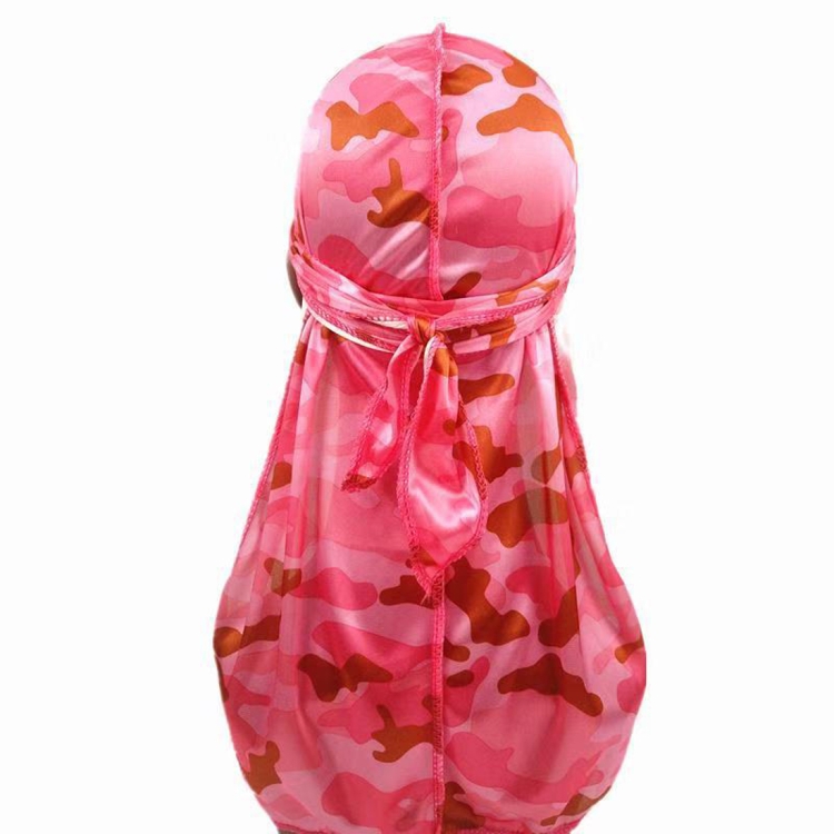 w-9 Camouflage Printing Long-tailed Pirate Hat Turban Cap