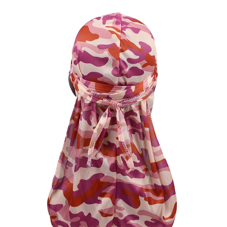 w-7 Camouflage Printing Long-tailed Pirate Hat Turban Cap