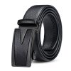 Dandali GD828 Litchi Texture S Shape Men Automatic Buckle Leather Belt Waistband, Length: 120cm