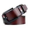 Dandali L8033 Men Retro Casual Antique Pin Buckle Leather Belt Waistband, Size: 125cm