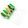 HENGJIA 5 PCS Soft Baits Water-hit Fishing Lures Ray Frog Baits with Plastic Box