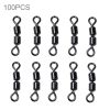 100 PCS 8 Word Shape Fishing Rolling Swivels Dual Rings Connector