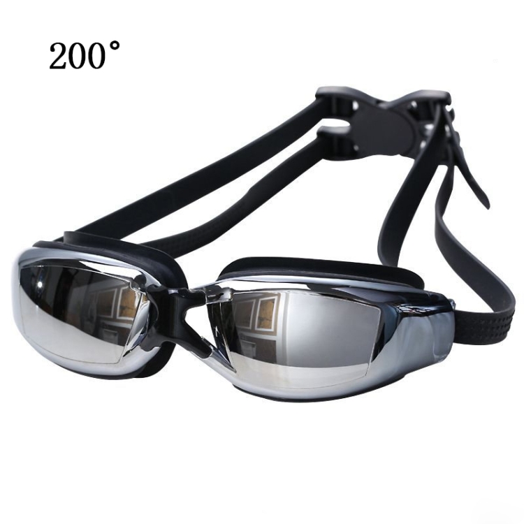 Electroplating Anti-fog Silicone Swimming Goggles for Adults, Suitable for 200 Degree Myopia