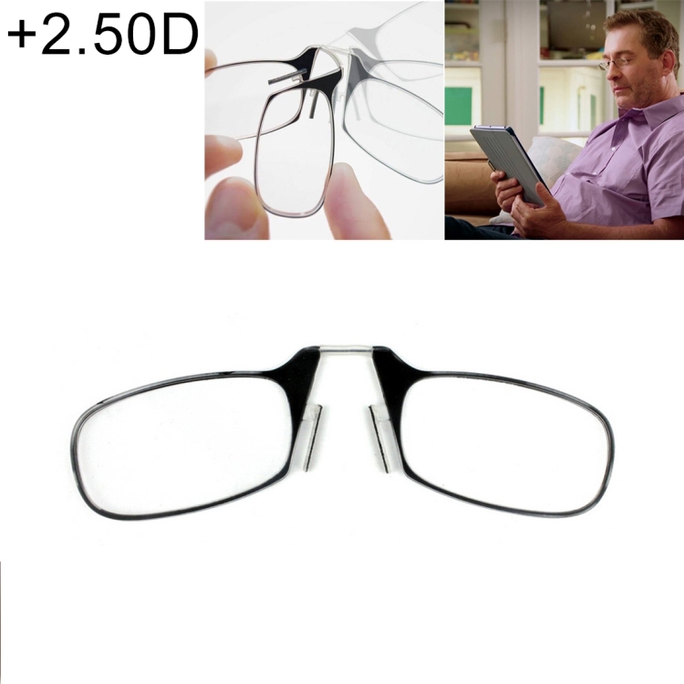 Ultra Thin High-definition Nose Resting Card Style Portable Presbyopic Hypermetropic Reading Glasses, +2.50D