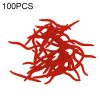 100 PCS Artificial Earthworm Fishing Lures Soft Silicone Worms Fishing Bait