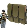 Triple Canvas Clips Pouch with Hook and Loop Fastener & Quick Release Buckles