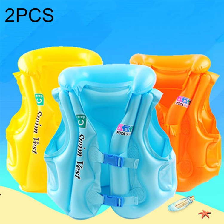 2 PCS A Code Children Float Inflatable Life Jacket Swimsuit, Size: Large, Random Color Delivery
