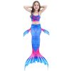 3 PCS / Sets Children Swimming Mermaid Tails Bikini Cosplay Mermaid Swimwear, Size: 110