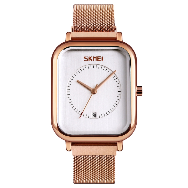 SKMEI 9207 Fashion Creative Simple Watch Men Magnetic Buckle Mesh Belt Steel Belt Couple Quartz Watch