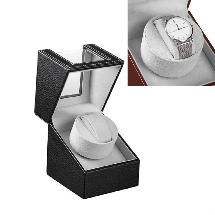 Leather Single Watch Box Electric Motor Watch Shaker Automatic Watch Shaker ，US Plug