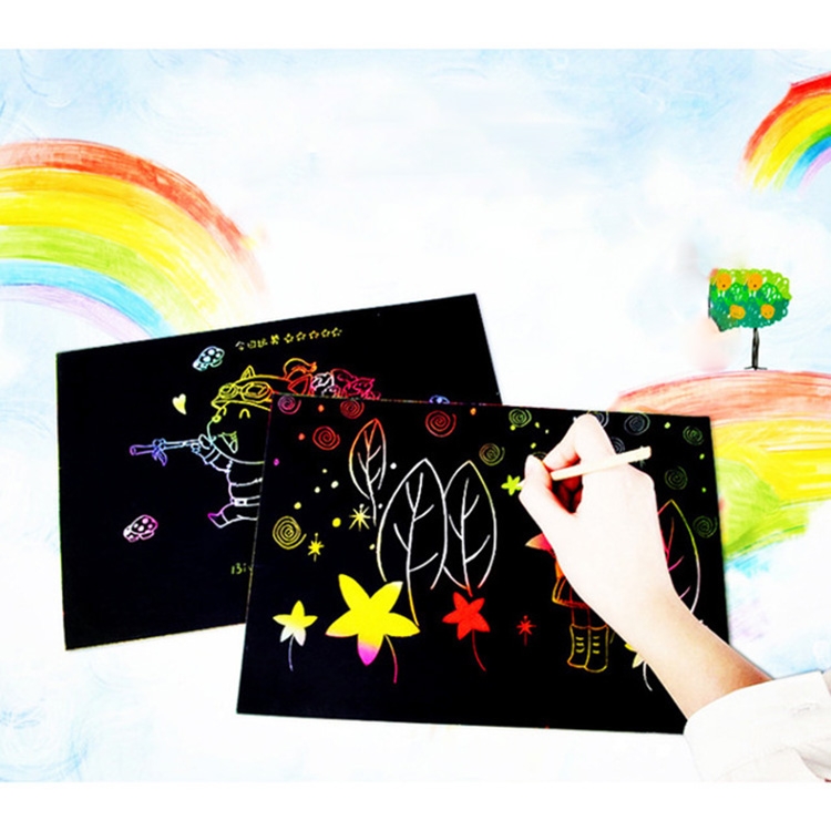 20 PCS DIY Handmade Creative Scratch Painting Art Paper Children Educational Toys