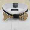 Hollow Fish Bone Shape Bamboo Wooden Bow Tie for Men