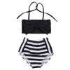 Cute Baby Girl Bikini Striped Triangle Bow Bathing Suit Proud Princess Beachwear