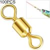 100 PCS Fishing Tackle Supplies Zimu Swivel Gold-plated Swivel Fishing Accessories