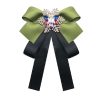 Women Snowflake Shape Colored Rhinestone Bow-knot Bow Tie Brooch Clothing Accessories