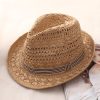 British Style Summer Straw Weaving Panama Beach Sun Hat