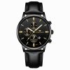 FNGEEN W5128 Men Three Eyes Subdial Luminous Quartz Watch Student Simple Watch