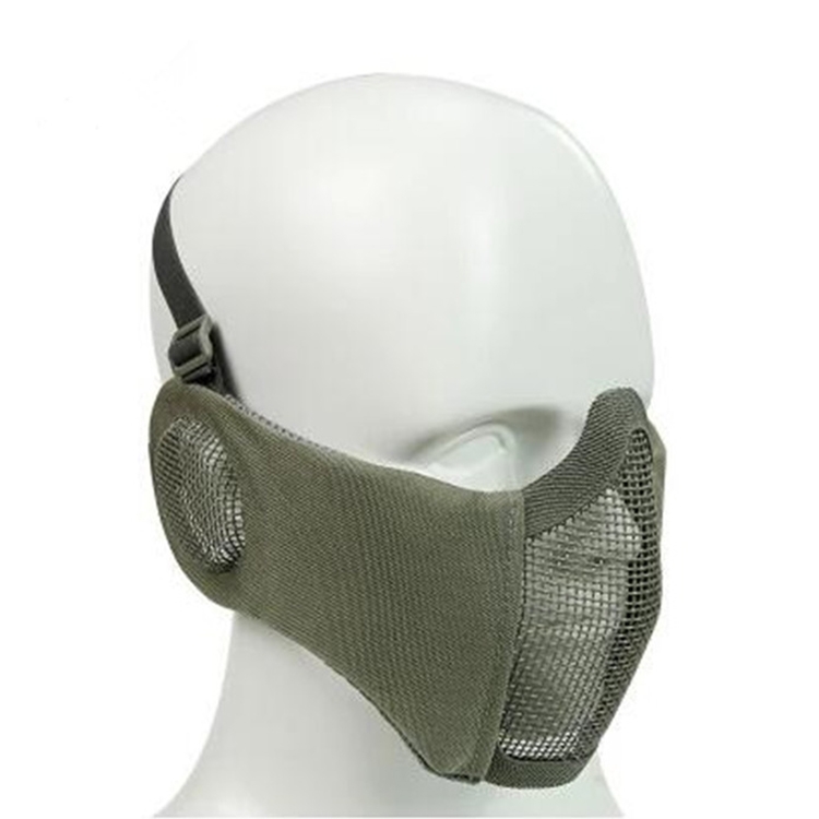 WoSporT Half Face Metal Net Field  Ear Protection Outdoor Cycling Steel Tactical Mask