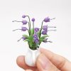 1:12 Mini House Toy Simulation White Lily with Porcelain Valley for Garden Scene Decoration