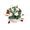 1:12 Mini House Toy Simulation Strawberry Fruit Potted Clay Flower