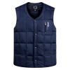White Duck Down Jacket Vest Men Middle-aged Autumn Winter Warm Sleeveless Coat
